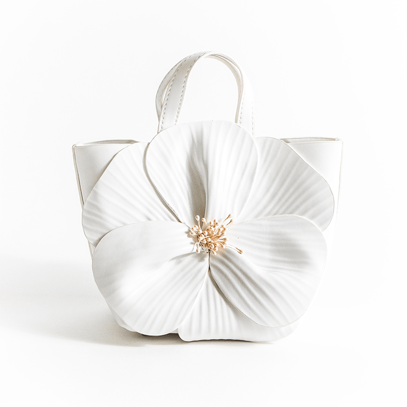 White Flower Mini Bag - Pearl White