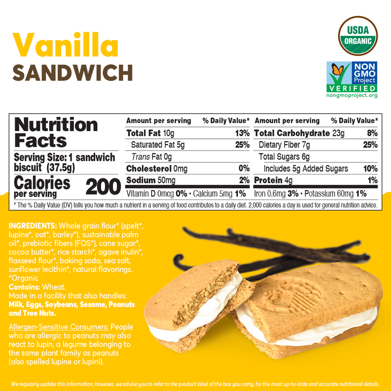 Organic Breakfast Biscuits- Vanilla (4 Pack)