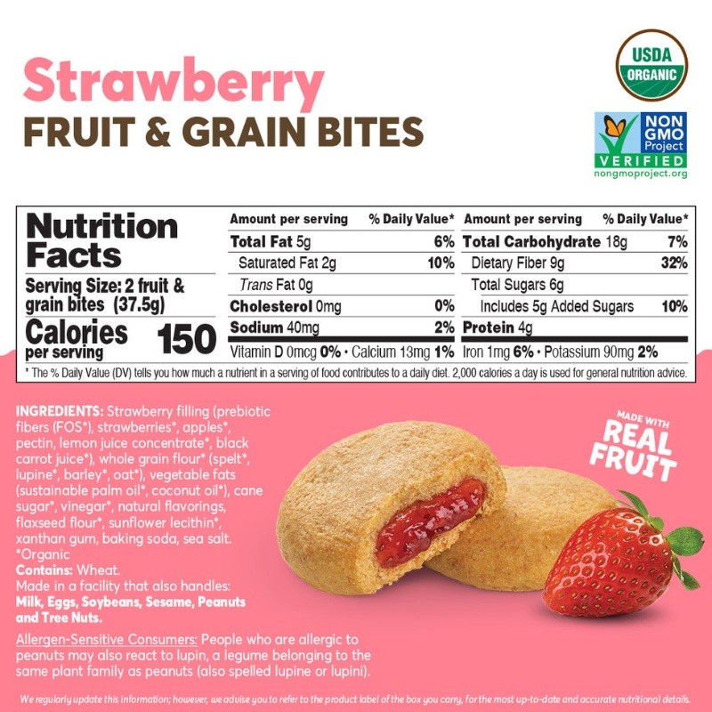 Fruit & Grain Bites- Strawberry (4 Pack)