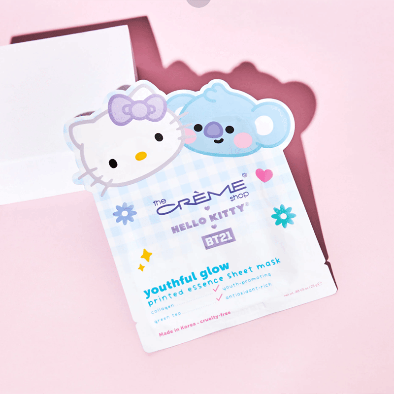 Hello Kitty & BT21 Youthful Glow Printed Essence Sheet Mask