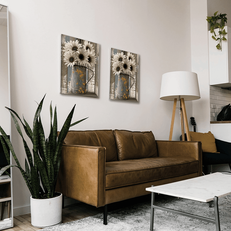 Farmhouse Daisy Ready to Hang Canvas Wall Art