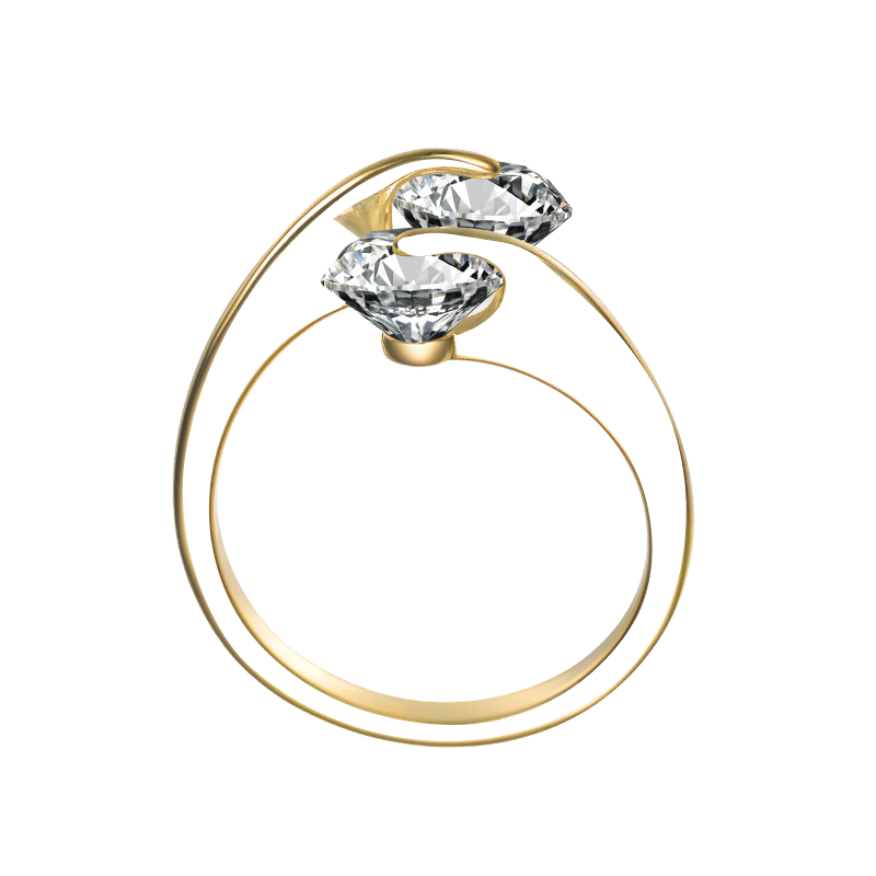 14k Gold Plated Modern Cubic Zirconia Ring