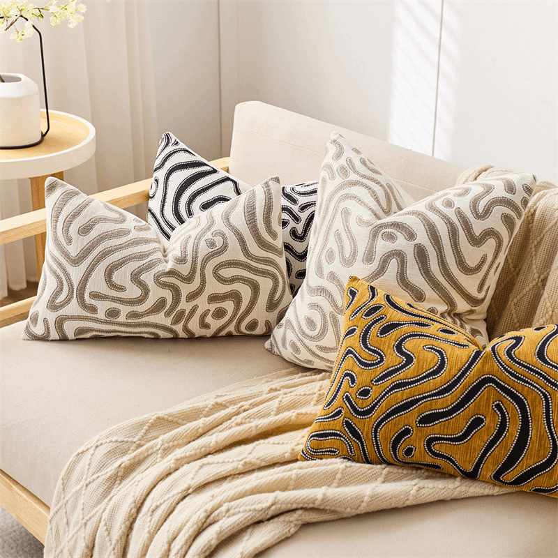 Chenille Jacquard Moire Pattern Pillow Cover (2 Pack)