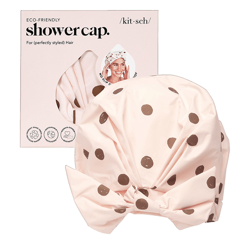 Luxe Shower Cap - Blush Dot