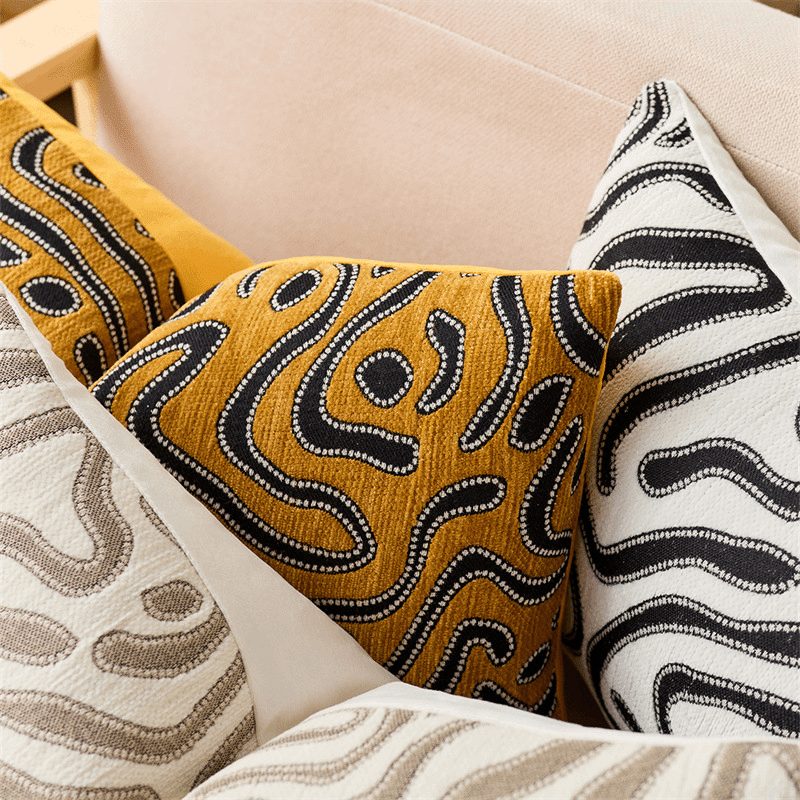 Chenille Jacquard Moire Pattern Pillow Cover (2 Pack)