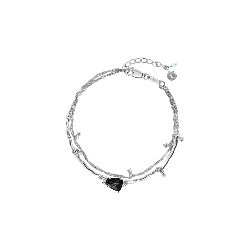 Flow Raw Crystal & Sterling Silver Bracelet