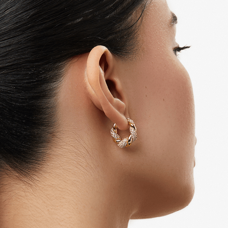 Twisted Hoop Earrings - Paris Pave