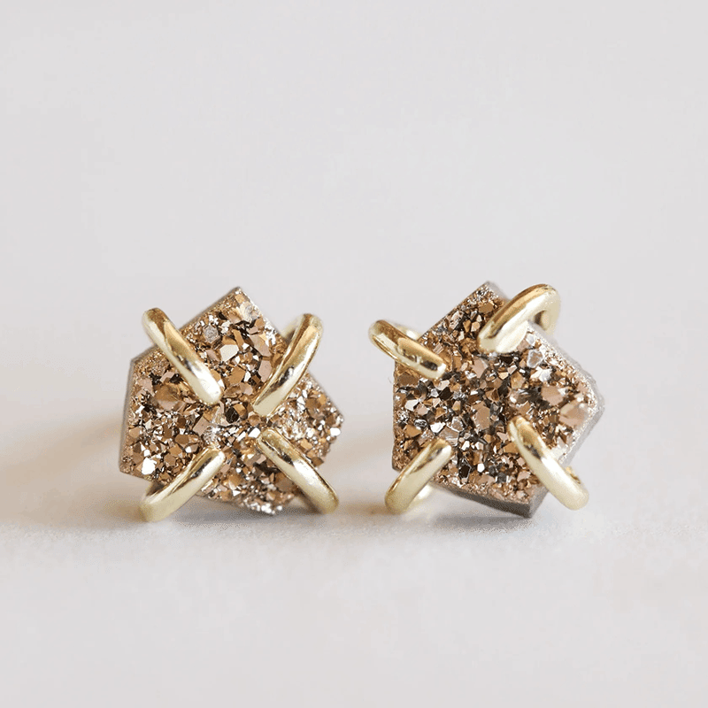 Druzy Prong Earrings