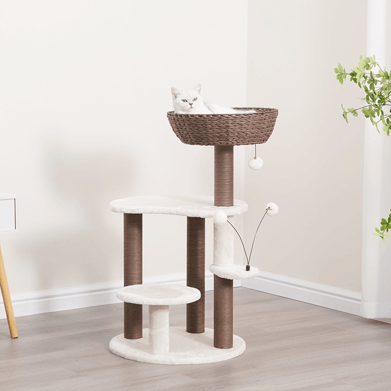 35" Quartz Sustainable Handwoven Cat Tree