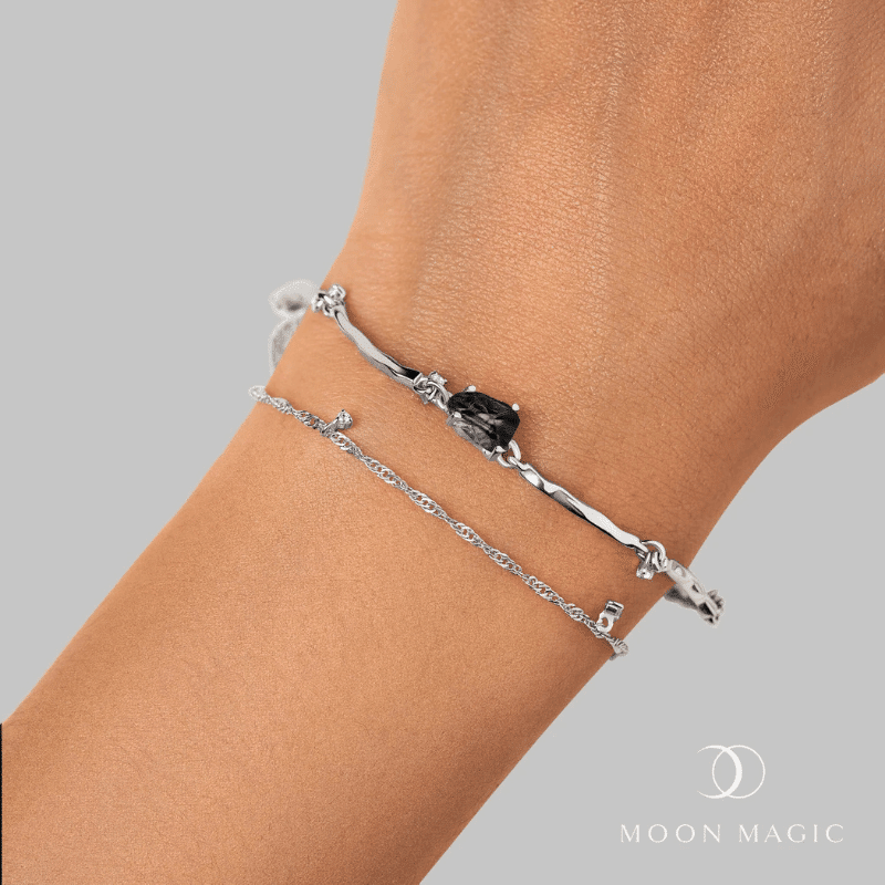 Flow Raw Crystal & Sterling Silver Bracelet