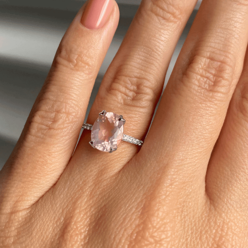 Harlow Sterling Silver & Rose Quartz Ring