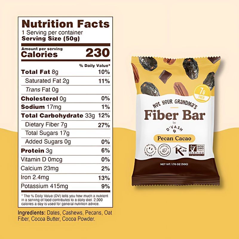 Pecan Cacao Fiber Bars (6 Pack)