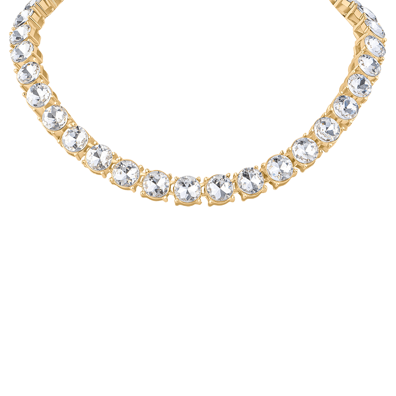 30 Cttw Round Glass XL Tennis Necklace