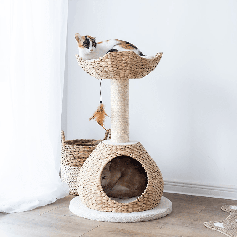 28" Walk Up Sustainable Handwoven Cat Tree