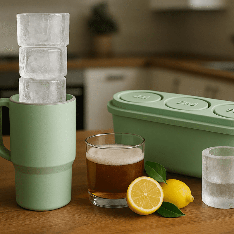 3 Section Silicone Tumbler Cylinder Ice Mold