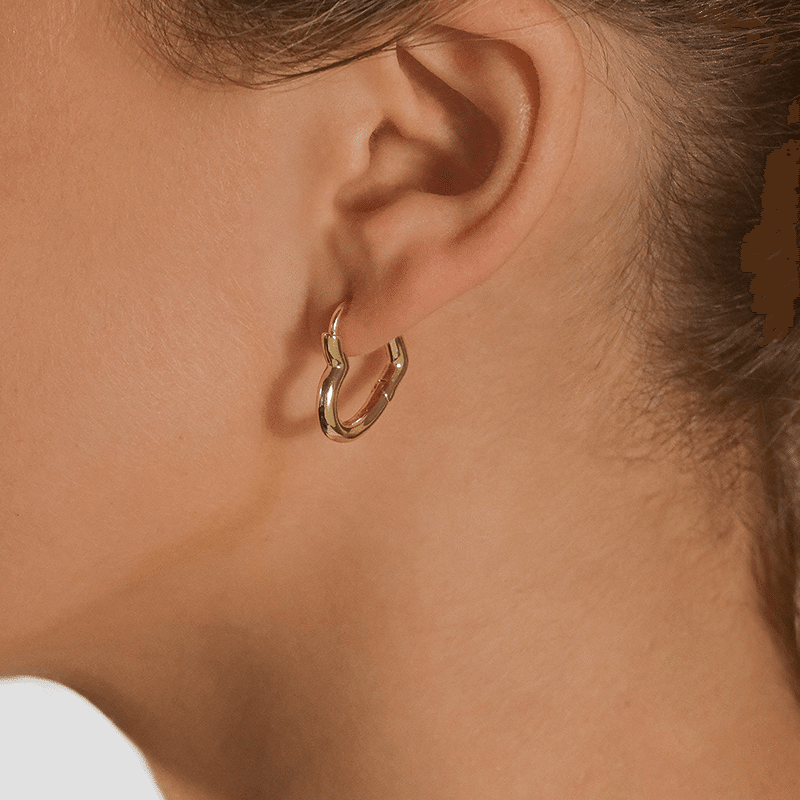 Elle Heart Micro Hoop Earrings