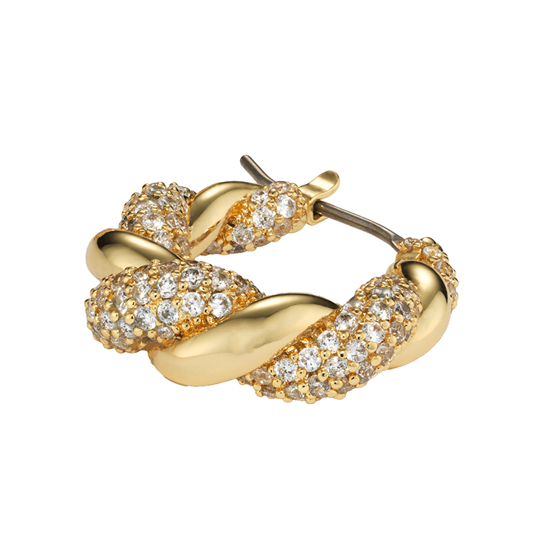 Twisted Hoop Earrings - Paris Pave