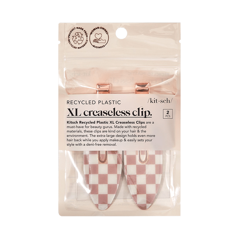Recycled Plastic XL Creaseless Clips 2pc Set (Terracotta Checker)