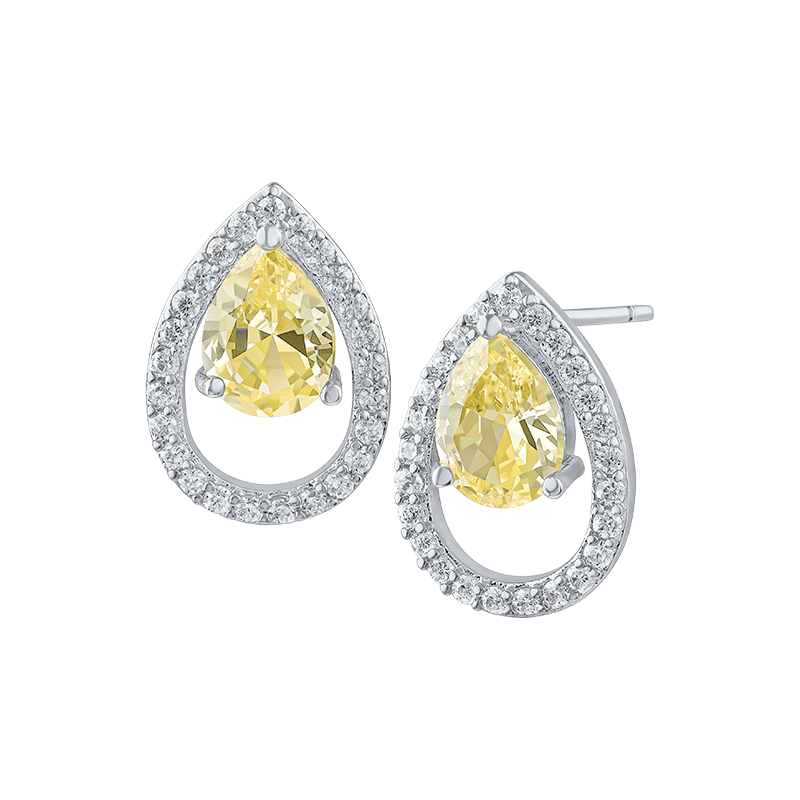 4Cttw Pave Halo With Pear Cz Center