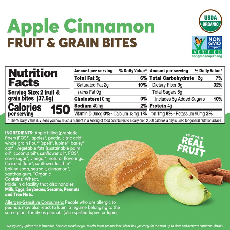Fruit & Grain Bites- Apple Cinnamon (4 Pack)