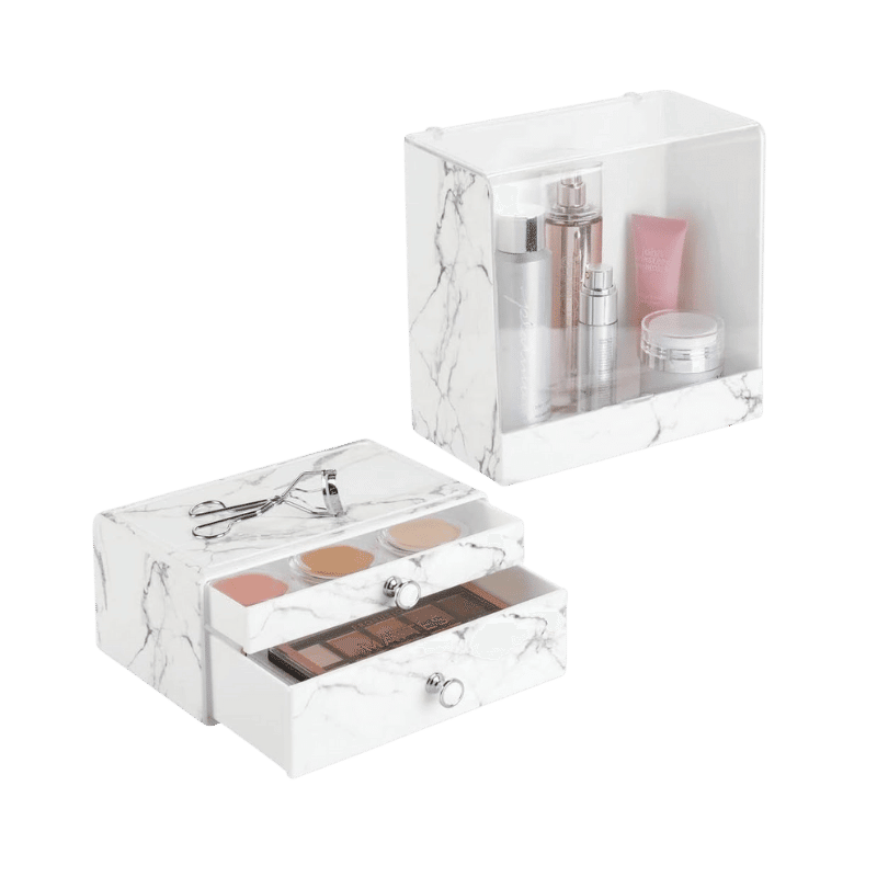 Set of 2 Stacking Cosmetic Organizers