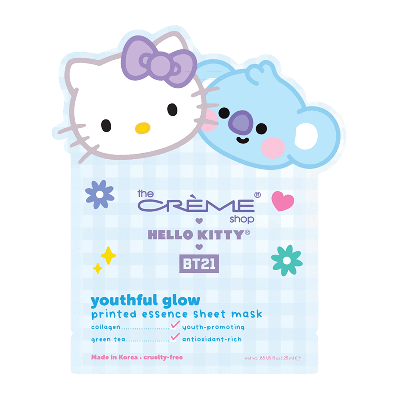 Hello Kitty & BT21 Youthful Glow Printed Essence Sheet Mask