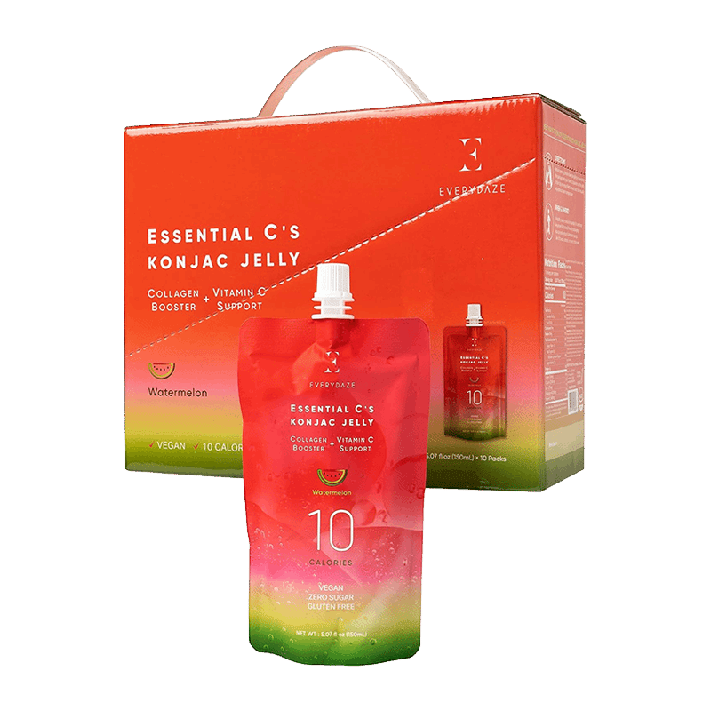 Essential C's Konjac Jelly with Collagen + Vitamin C - Watermelon (10 Pack)