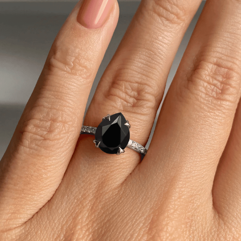 Sterling Silver Nymph Black Obsidian Ring