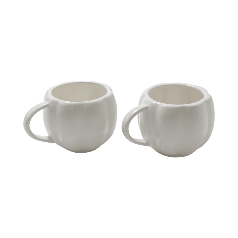 White Pumpkin Coffee Mug (set of 2)