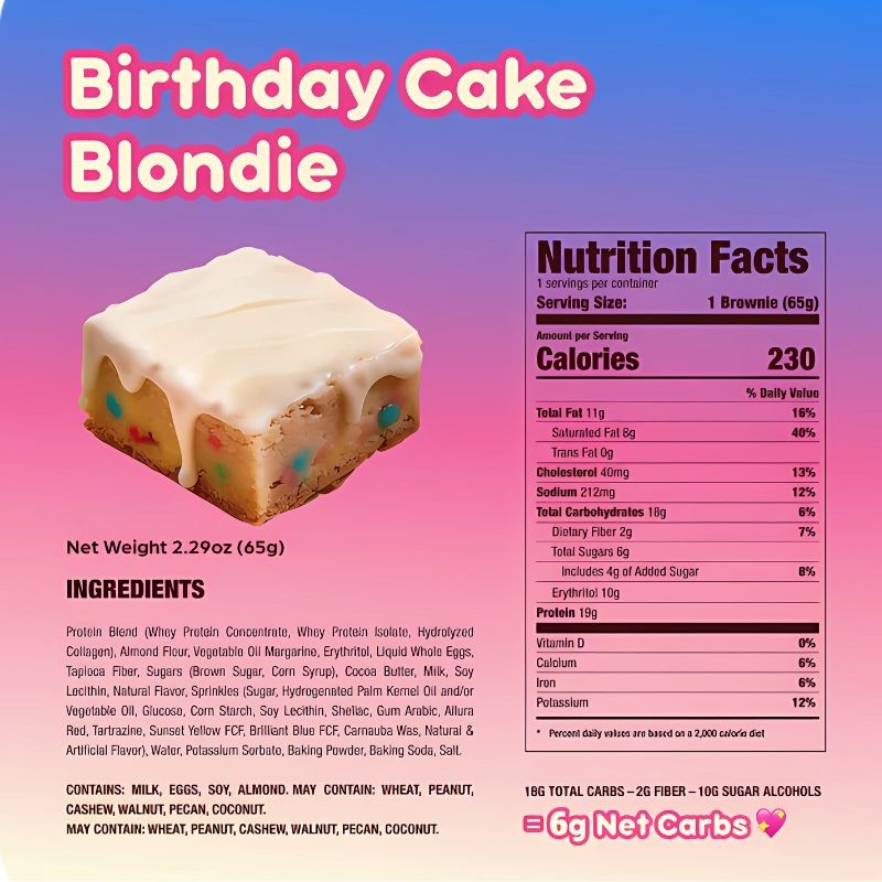 Birthday Cake Blondie (4 Pack)