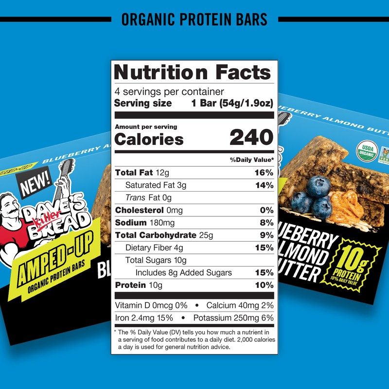 Amped-Up Blueberry Almond Butter Organic Protein Bars (4 CT)
