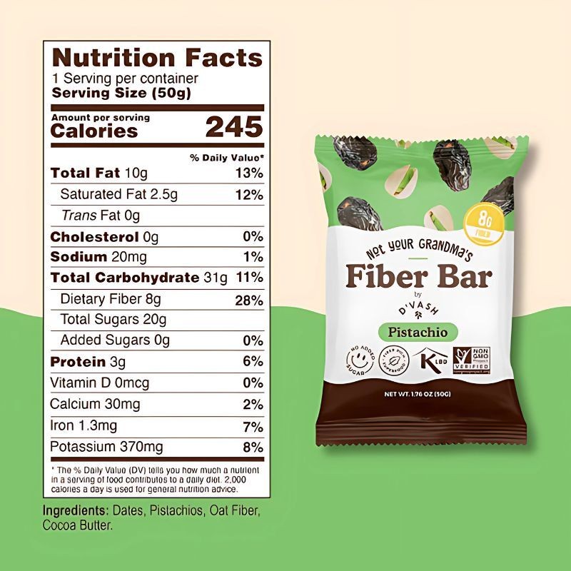 Pistachio Fiber Bars (6 Pack)