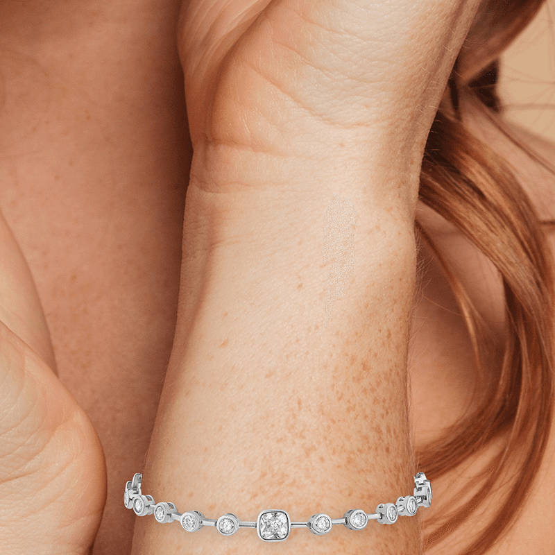 5 Cttw Bezel Set Cz Tennis Bracelet