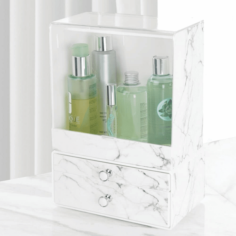 Set of 2 Stacking Cosmetic Organizers