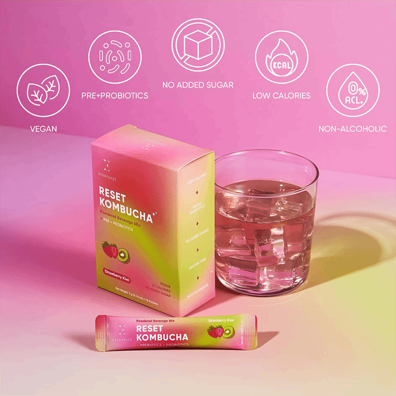 Reset Kombucha - Strawberry Kiwi (10 Pack)