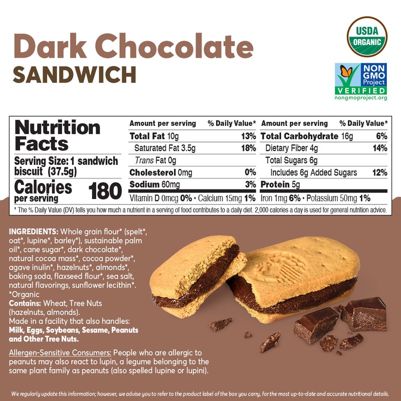 Organic Breakfast Biscuits- Dark Chocolate (4 Pack)