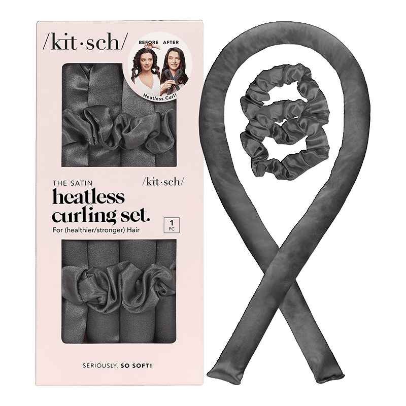 Satin Heatless Curling Set - Charcoal