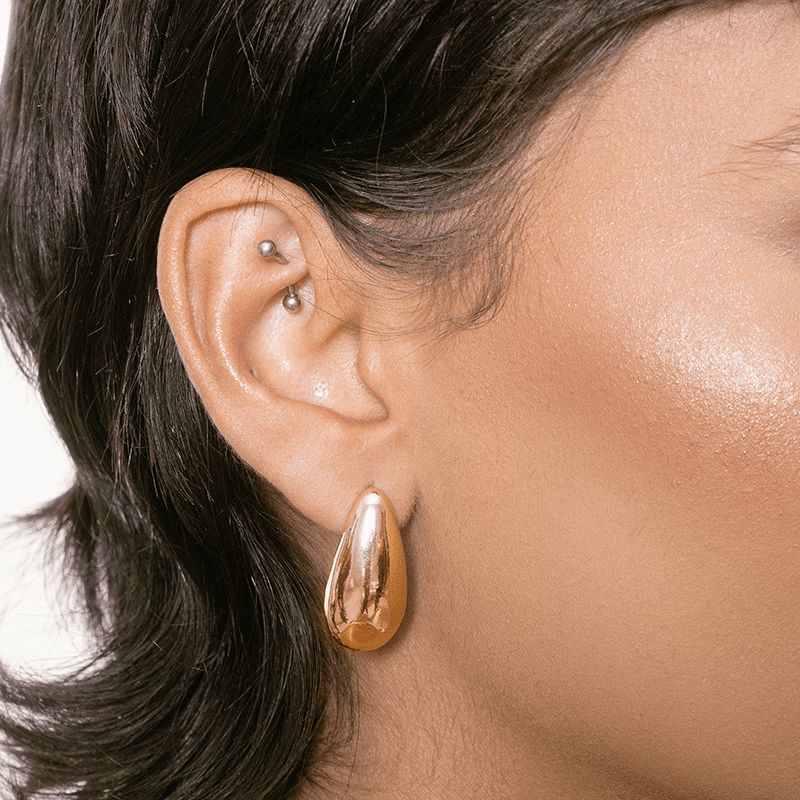 Golden Teardrop 18k Gold Plated Earrings