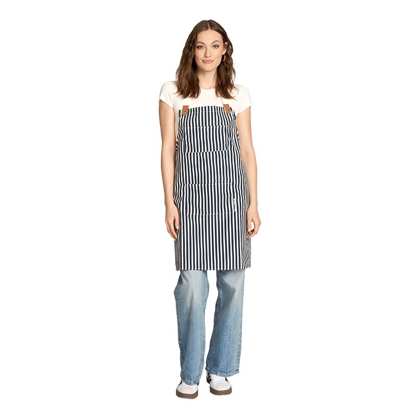 Lauren's Navy Stripe Apron