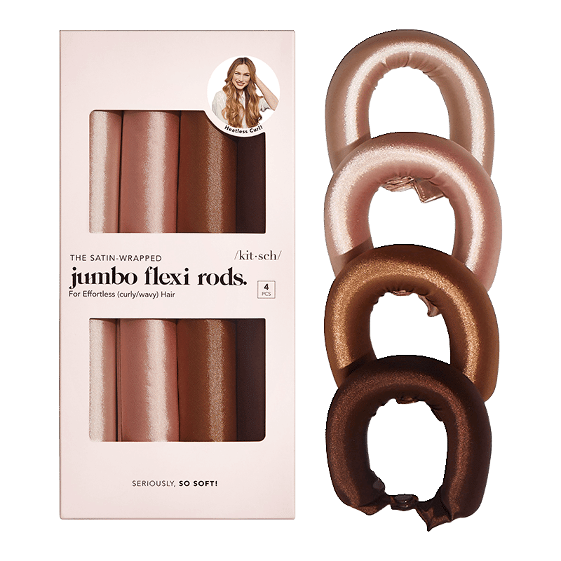 Satin Jumbo Flexi Rods 4 PC - Rosewood