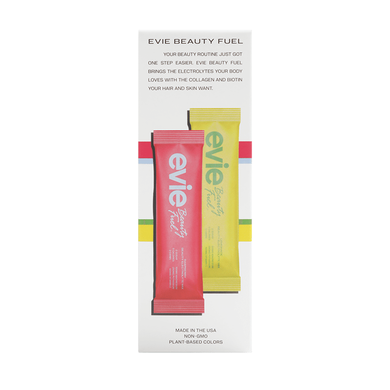 Evie Beauty Fuel Mixed Box of Lemonade/Raspberry Electrolyte Sticks (8 ct)