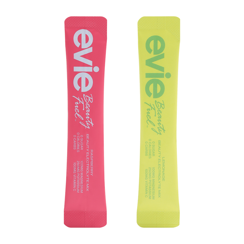Evie Beauty Fuel Mixed Box of Lemonade/Raspberry Electrolyte Sticks (8 ct)