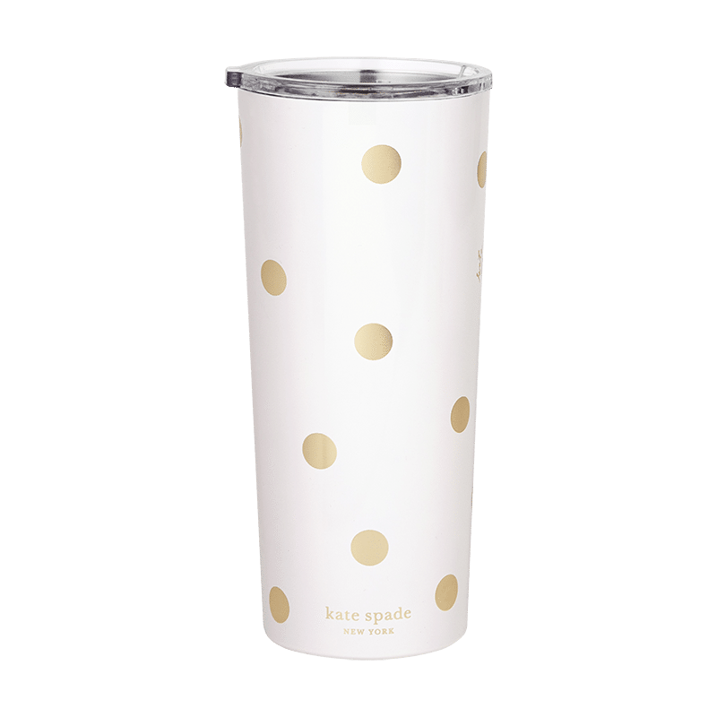 Stainless Steel Tumbler, Gold Dot w/ Script