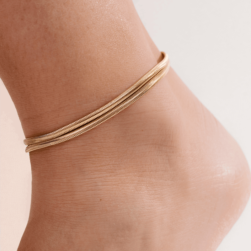 Slinky Snake Double Chain Anklet