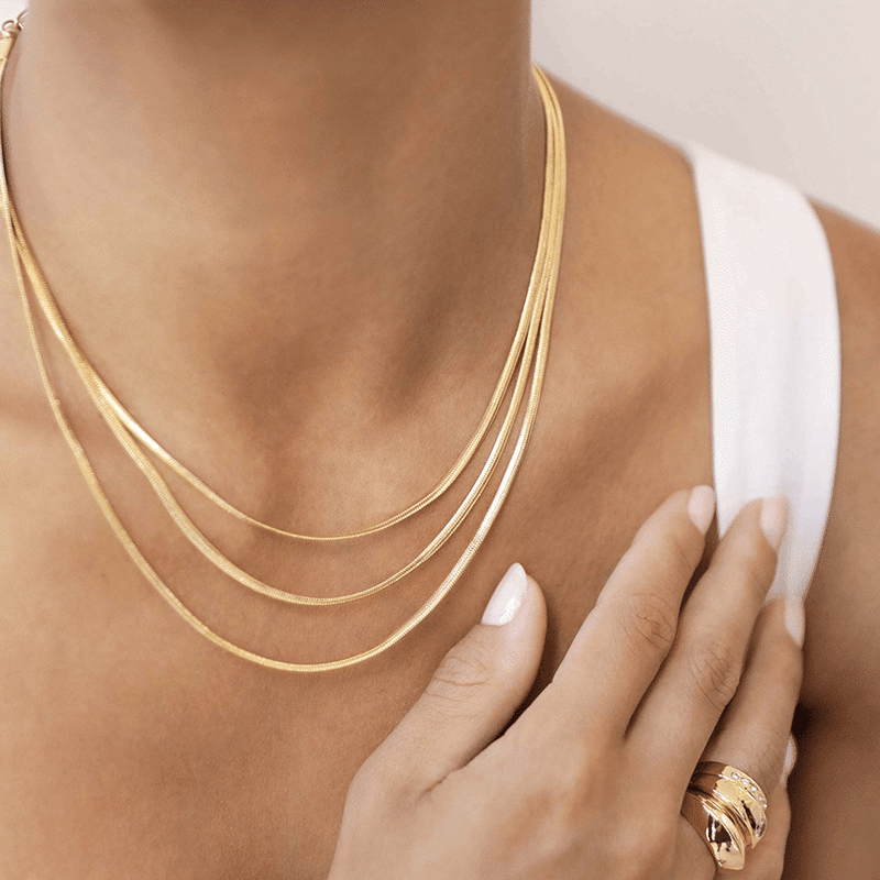 Triple Snake Chain Necklace