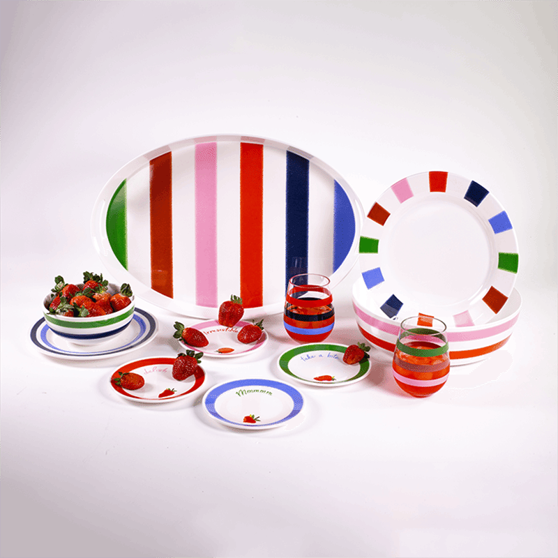 Melamine Serving Tray, Adventure Stripe