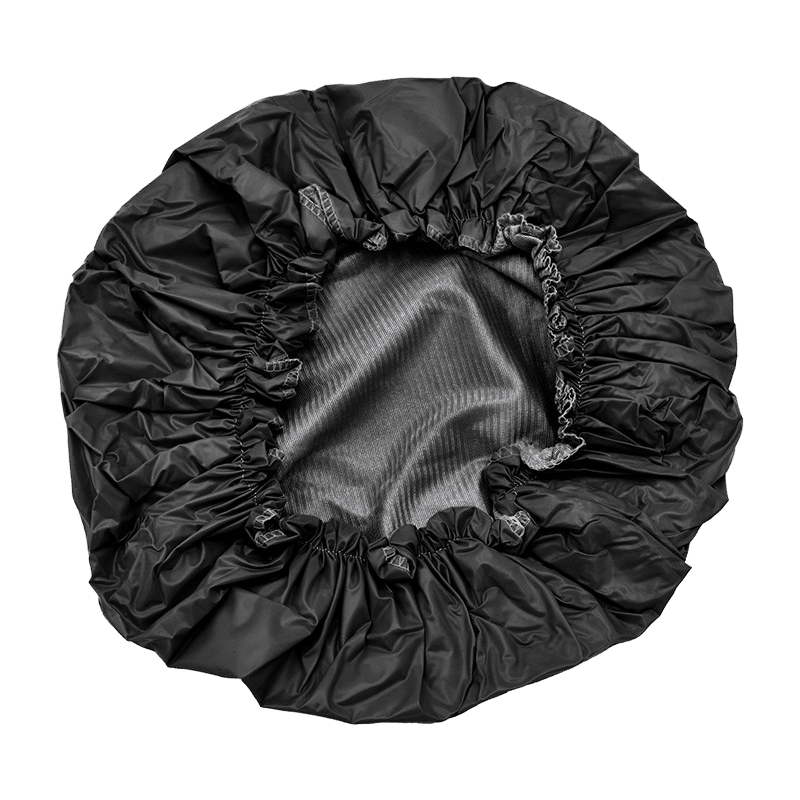 Satin Lined Shower Cap (Black)