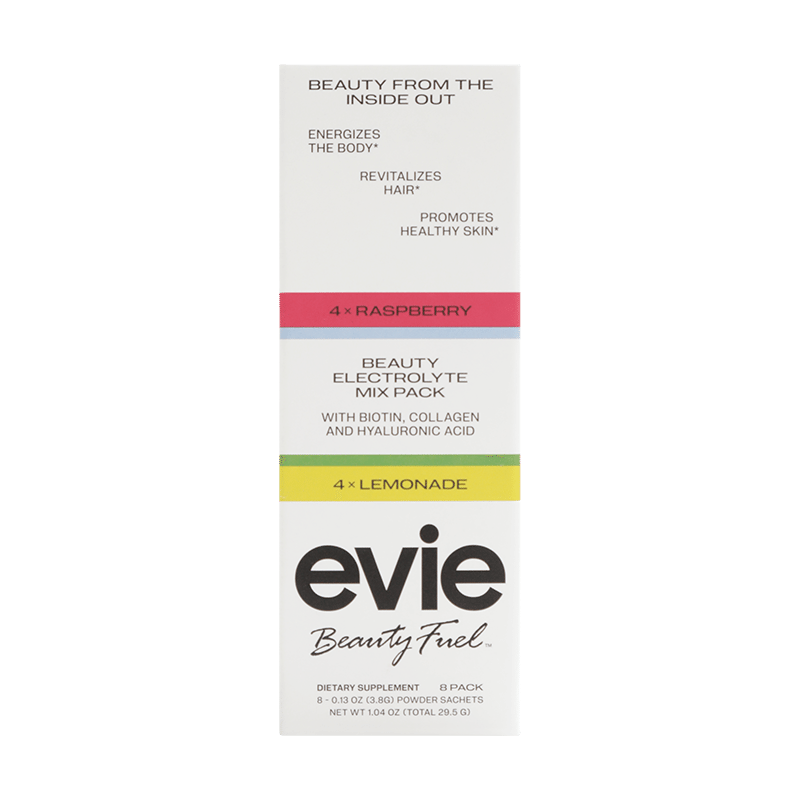 Evie Beauty Fuel Mixed Box of Lemonade/Raspberry Electrolyte Sticks (8 ct)