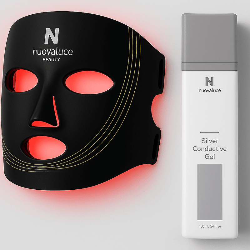 LED Light Therapy Face Mask with Premium Conductive Gel