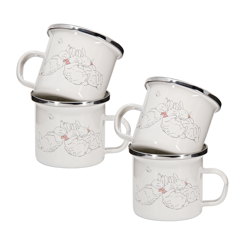 Set Of 4 Girl Bunnies Child Mugs